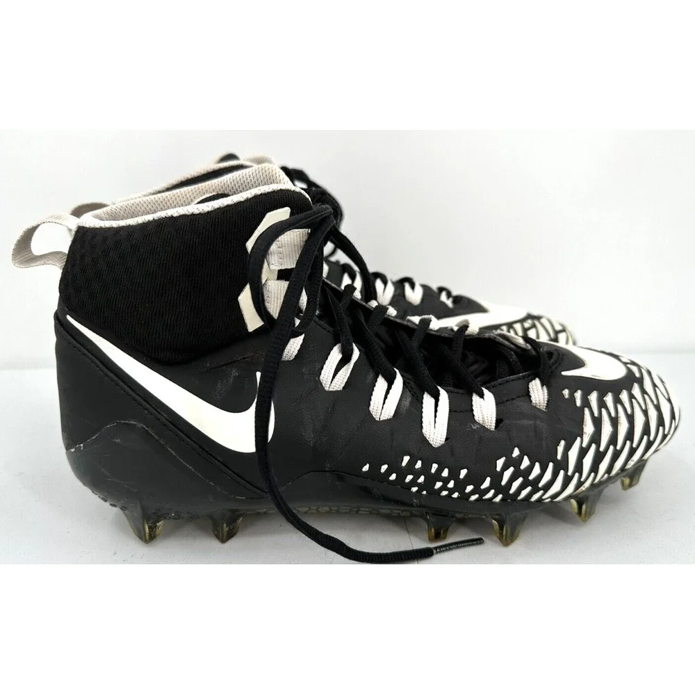 NIKE FORCE‎ SAVAGE PRO Mid Football Cleats Men's Size 10.5 Black And White